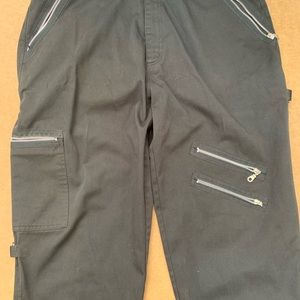 Hot Topic 90s Morbid Threads Hardcore Punk Rock Goth Fetish Black Bondage Pants